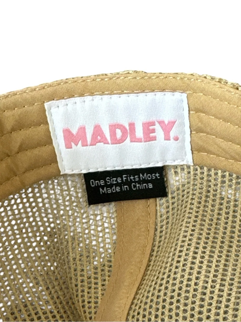 Madley Tan White Bow Trucker Hat Mesh Snapback Coquette Never Worn